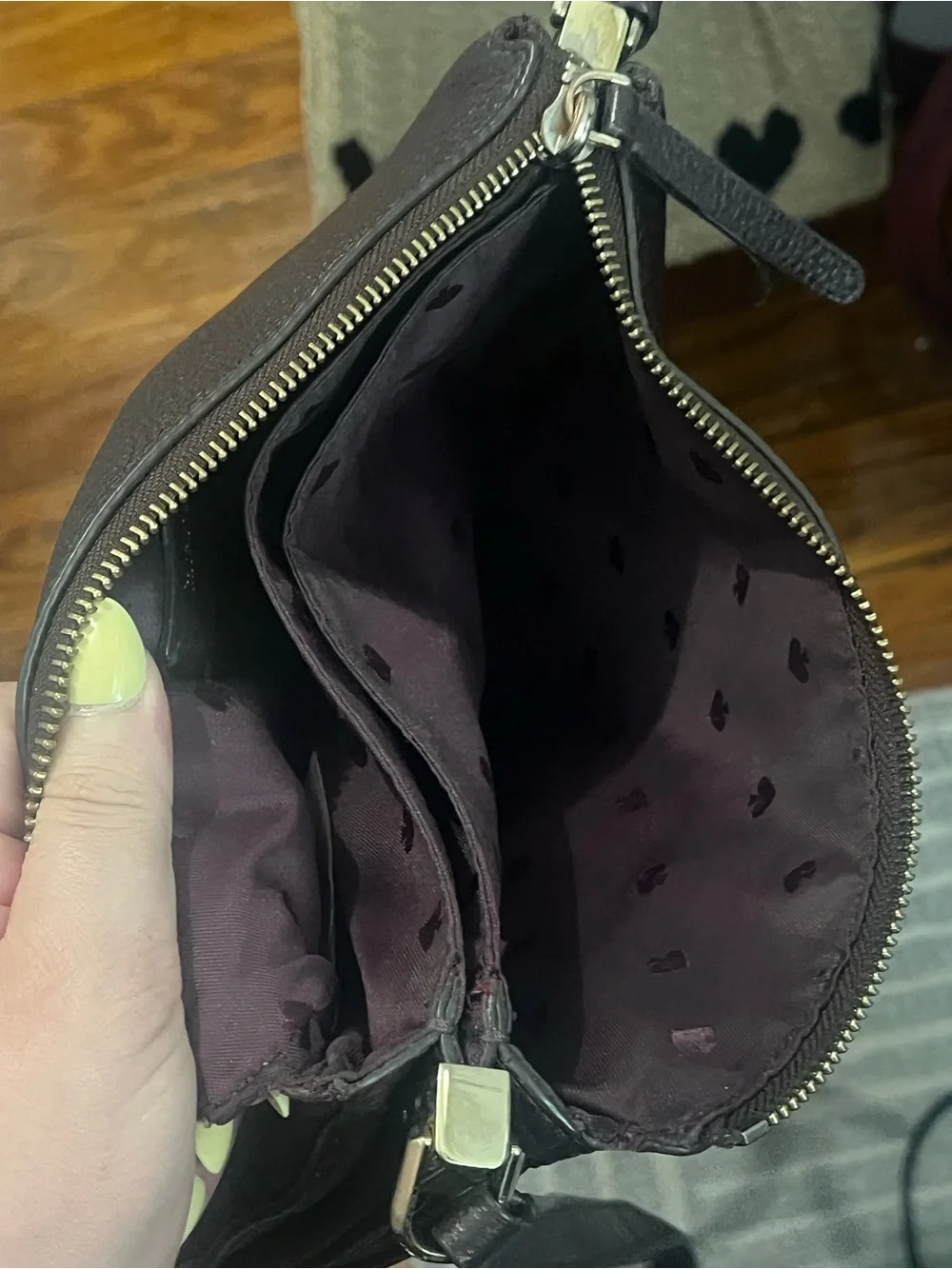 kate spade Pebbled Leather Crossbody in Dark Brown